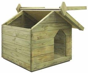 Casota para cão com telhado de abrir pinho impregnado