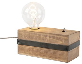 Candeeiro de mesa industrial em madeira - Reena Industrial