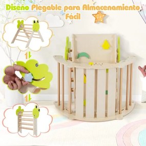 Conjunto triangular 7 em 1 de escalada para crianças pequenas com rampa, escada e arco Conjunto Montessori em madeira Natural