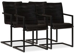 vidaXL Cadeiras de jantar 4 pcs couro genuíno antracite