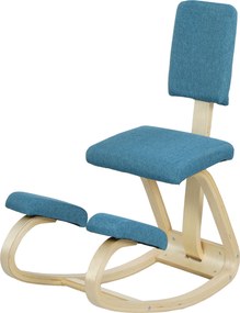 Cadeira ergonómica para joelhos com encosto, assento oscilante para joelhos, corretor de postura 51x84x93 cm azul escuro