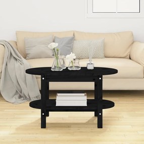 Mesa de centro 80x45x45 cm madeira de pinho maciça preto
