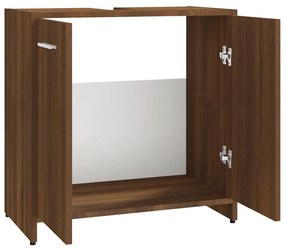 Armário WC 60x33x60 cm derivados de madeira carvalho castanho