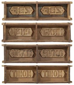 Bandejas vidaXL 4 pcs 60,5x15x9 cm Madeira Sólida Reciclada