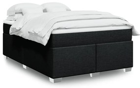 vidaXL Cama com molas/colchão 160x200 cm tecido preto