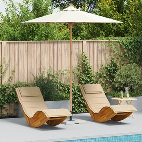 Guarda-sol de Jardim Creme Branco 240x260 cm Bambu