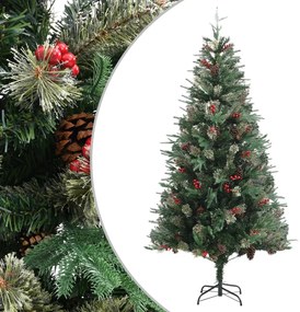 Árvore de Natal com pinhas 225 cm PVC e PE verde