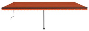 Toldo automático independente 600x300 cm laranja e castanho