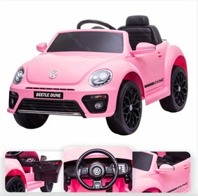Volkswagen Beetle Carro eletrico Infantil 12V Rosa