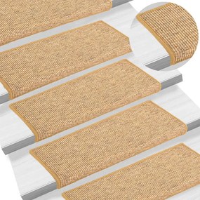 vidaXL Tapetes de escada autoadesivos 15 pcs 65x21x4 cm laranja