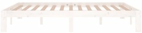 Estrutura de cama 140x190 cm pinho maciço branco