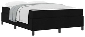 Cama Box Preto 140 x 200 cm Tecido, Madeira de Engenharia