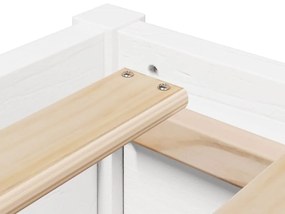 Cama sem colchão 160x200 cm madeira de pinho maciça branco