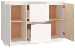 Aparador 111x34x75 cm madeira de pinho maciça branco