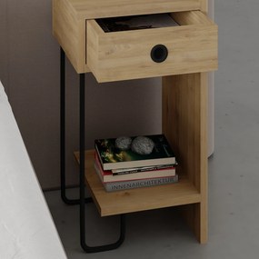 Mesa de Cabeceira Sirius Right – Carvalho – 32x61x30 cm