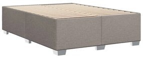 Cama sem colchão 160x200 cm tecido castanho-acinzentado