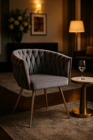 Cadeira Widny Golden Veludo - Cinza escuro