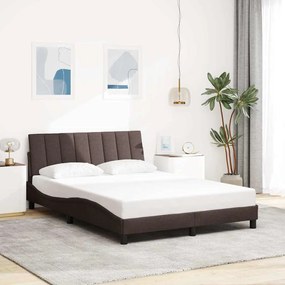 vidaXL Estrutura de cama sem colchão Hanko 120x200 cm tecido castanho-escuro