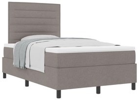 Cama Box Spring com Colchão Taupe 120x200 cm de Tecido