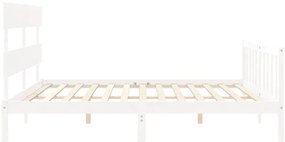 Estrutura cama Super King Size c/ cabeceira madeira branco