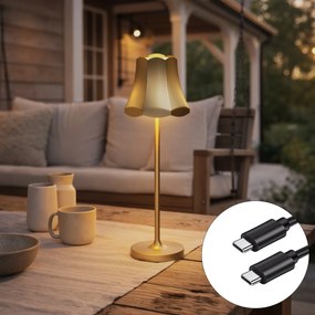 Candeeiro de mesa retro dourado recarregável IP44 - Granny