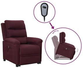 vidaXL Poltrona elevatória tecido roxo