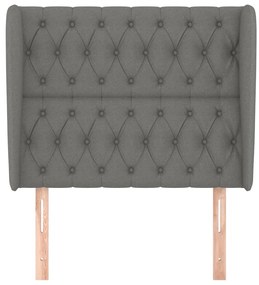 Cabeceira cama c/ abas tecido 103x23x118/128 cm cinzento-escuro