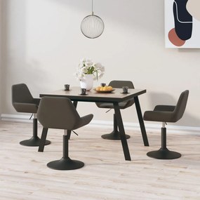 vidaXL Cadeiras de jantar giratórias 4 pcs veludo cinzento-escuro