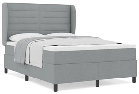 Cama Box com Colchão Cinza Claro 140x200 cm - Tecido