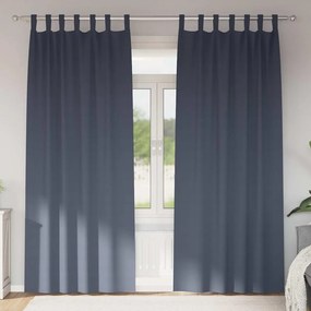 vidaXL Cortinas Blackout com Argolas 2 pcs Antracite 225 x 140 cm