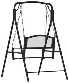 Banco de baloiçar 124 cm em aço preto