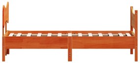 Cama sem colchão 90x200 cm pinho maciço castanho-mel