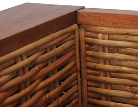 Poltrona com almofadões em vime natural castanho