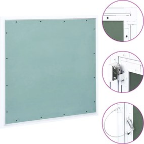 vidaXL Painel acesso moldura de alumínio e gesso cartonado 500x500 mm