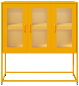 Aparador 100,5x39x107 cm aço laminado a frio amarelo mostarda