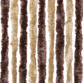 Cortina anti-insetos 90x220 cm chenille bege e castanho claro