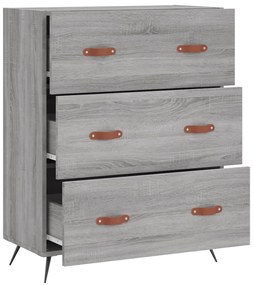 Cómoda 69,5x34x90 cm derivados de madeira cinzento sonoma
