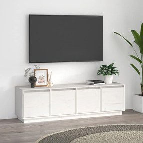 vidaXL Móvel de TV 156x37x45 cm madeira de pinho maciça branco