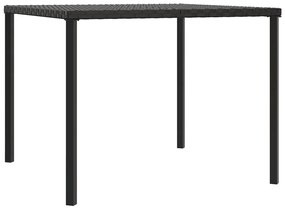 6 pcs conjunto de jantar p/ jardim c/ almofadões vime PE preto