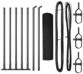 Conjunto de Postes de Cerca Conjunto de 2 Cinza Metal Médio