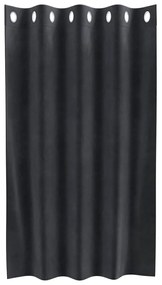 Cortinas Blackout vidaXL com Ilhós 2 pcs Cinza Escuro Veludo