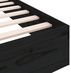 Estrutura cama pequena solteiro 75x190 cm madeira maciça preto