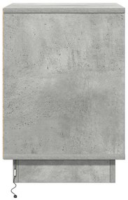 Mesas de cabeceira com luzes LED 2 pcs Cinza Concreto 39x34,5x50 cm