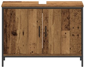 Conjunto de Móveis de Casa de Banho 4 Peças Madeira Antiga