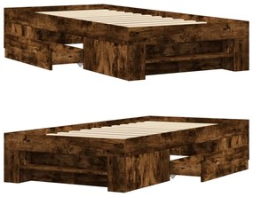 Estrutura cama s/ colchão derivados de madeira carvalho fumado