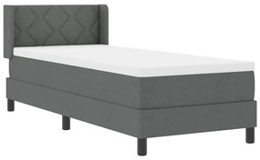 Cama Box com Colchão – Cinza Escuro, 80 x 200 cm Tecido