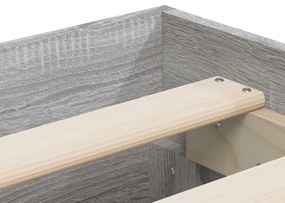 Estrutura de cama c/ gavetas derivados madeira cinza sonoma