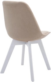 Cadeira de cozinha e sala de jantar Borneo em tecido com estrutura branca 48 x 84 x 55 cm Creme