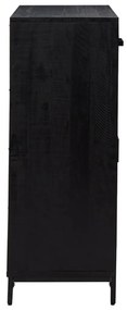 Sapateira 75x40x110 cm pinho maciço preto