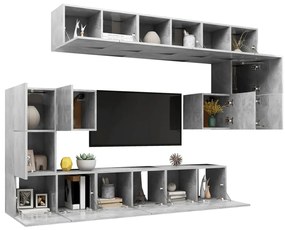 10 pcs conjunto de móveis de TV derivados madeira cinza cimento